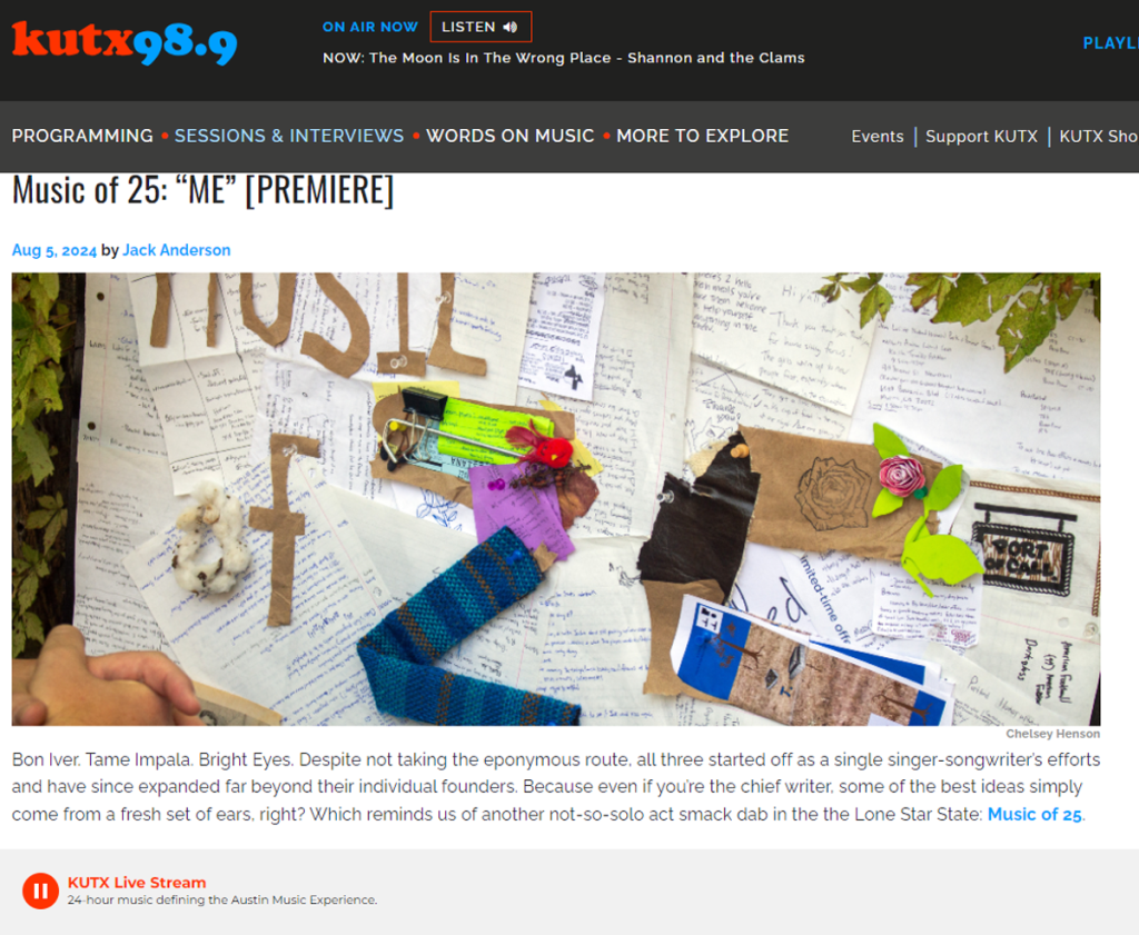 One of the “Messy” tracks Just premiered on&nbsp;KUTX/98.9fm!